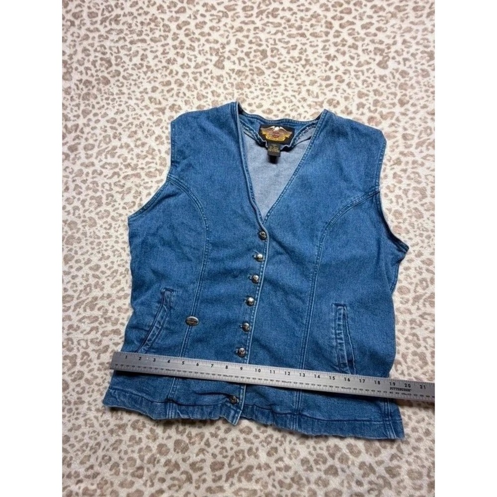 Vintage Harley-Davidson Women's Denim Vest – Size Large - Picture 7 of 8